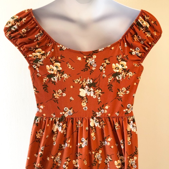Fall Floral High Low Dress Size Large - Picture 9 of 13